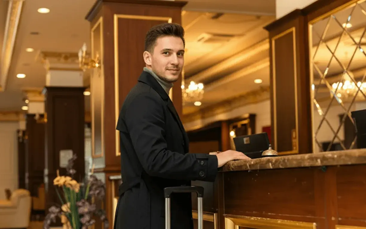 The hotel lounge